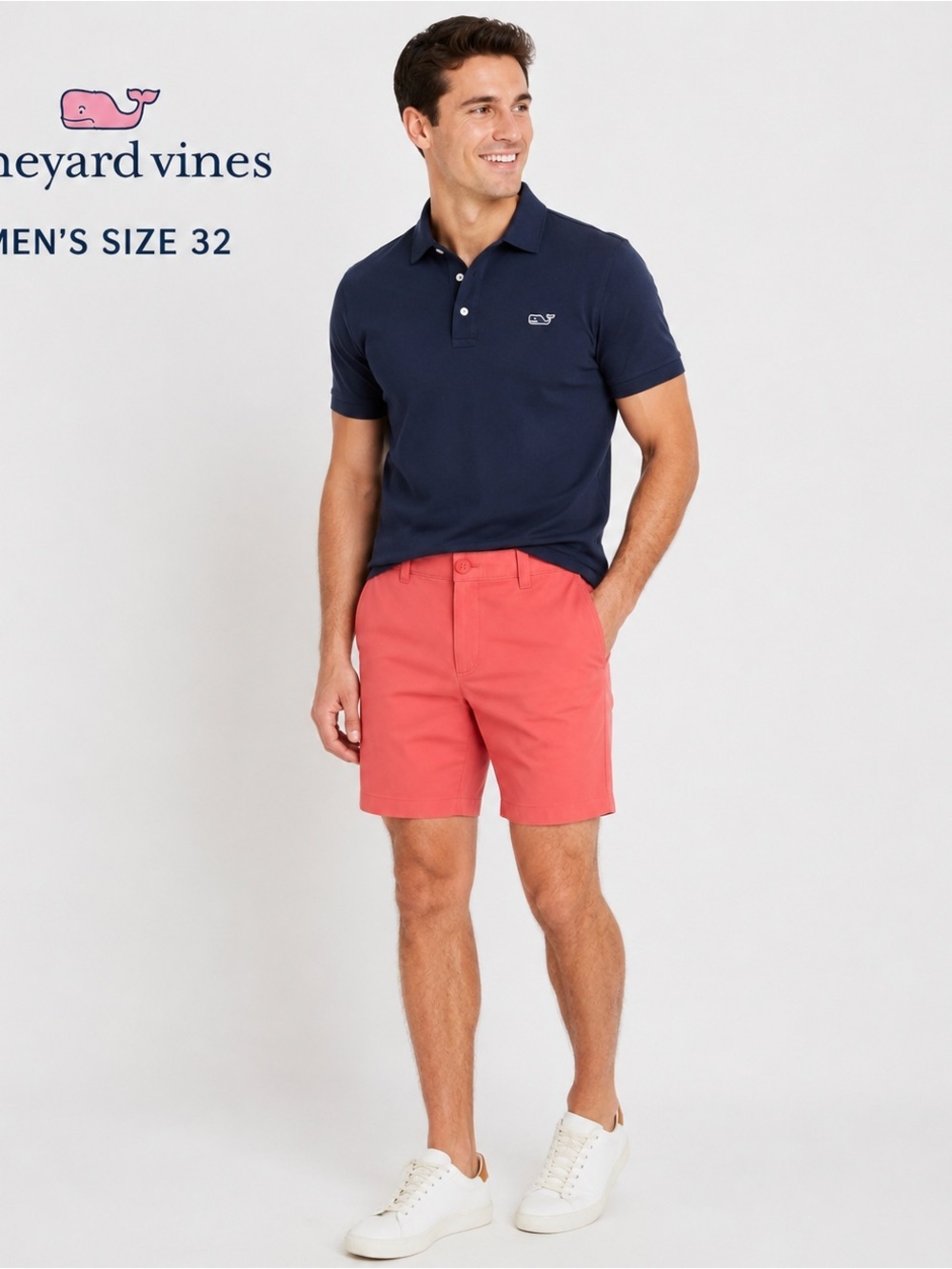 VINEYARD VINES 8" Performance Breaker Shorts Men's Size 32 Lobster Ree